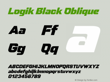 Logik Black Oblique 1.000 Font Sample