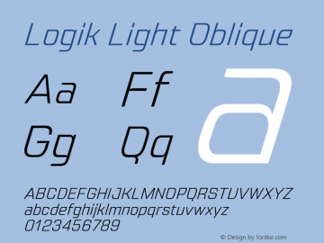 Logik Light Oblique 1.000 Font Sample