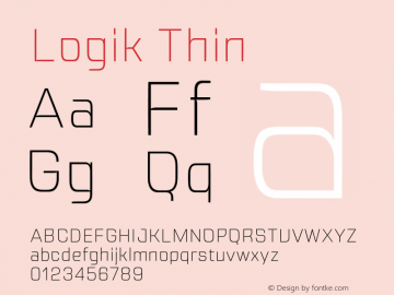 Logik Thin 1.000 Font Sample