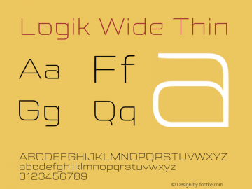Logik Wide Thin 1.000 Font Sample