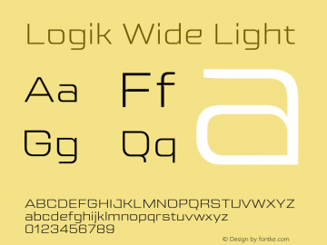 Logik Wide Light 1.000 Font Sample