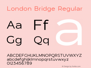 London Bridge 1.000 Font Sample