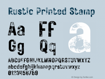 RusticPrinted-Stamp 1.000 Font Sample
