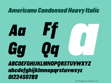 AmericaneCondensed-HeavyIta Version 1.000;图片样张