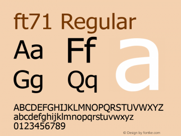 ft71 Regular Version 1.02 1996 Font Sample