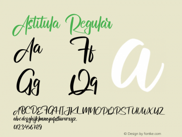 Astitula Version 1.000 Font Sample