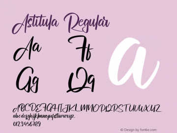 Astitula Version 1.000 Font Sample