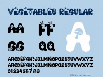 VEGETABLES Version 1.001;Fontself Maker 3.5.4 Font Sample