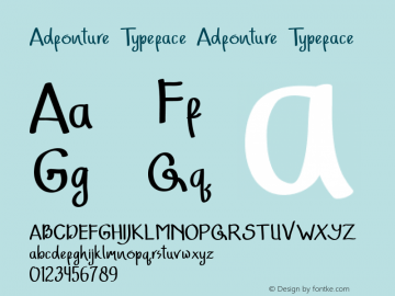Adfonture Typeface Version 1.000 Font Sample