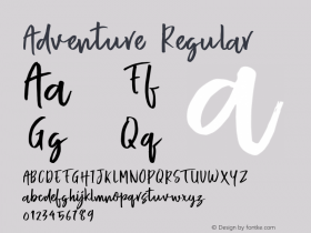 Adventure Version 1.000 Font Sample