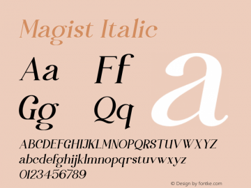 Magist-Italic 1.000 Font Sample