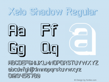 Xelo Shadow Version 1.000 Font Sample
