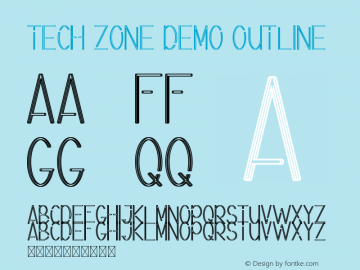 Tech Zone Demo Outline Version 1.001;Fontself Maker 3.5.4 Font Sample