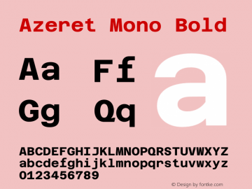 Azeret Mono Bold Version 1.000; Glyphs 3.0.3, build 3074图片样张