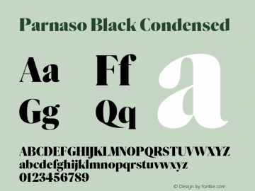 Parnaso Black Condensed Version 0.000 DEVELOPMENT | w-rip DC20190330 Font Sample