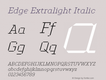 Edge Extralight Italic Version 1.009图片样张