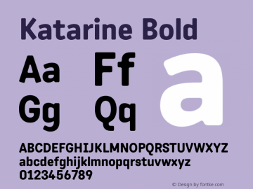 Katarine Bold Version 1.000;PS 1.0图片样张