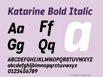 Katarine Bold Italic Version 1.000;PS 1.0图片样张