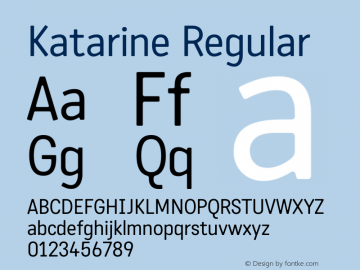 Katarine Regular Version 1.000;PS 1.0图片样张