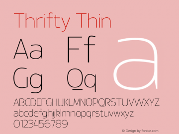 Thrifty-Thin Version 1.000 Font Sample