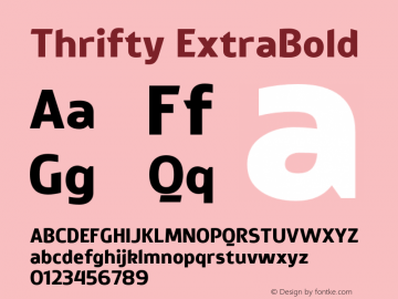 Thrifty-ExtraBold Version 1.000 Font Sample