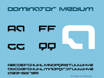 Dominator Medium Macromedia Fontographer 4.1.5 00-12-02 Font Sample