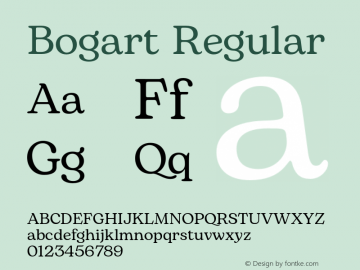 Bogart Regular Version 1.000;hotconv 1.0.109;makeotfexe 2.5.65596 Font Sample