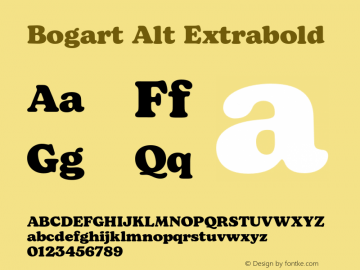 Bogart Alt Extrabold Version 1.000;hotconv 1.0.109;makeotfexe 2.5.65596图片样张