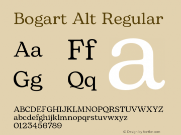 Bogart Alt Regular Version 1.000;hotconv 1.0.109;makeotfexe 2.5.65596图片样张