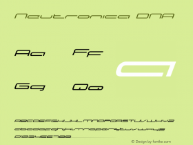 Neutronica DNA Altsys Fontographer 4.0 98-03-03 Font Sample