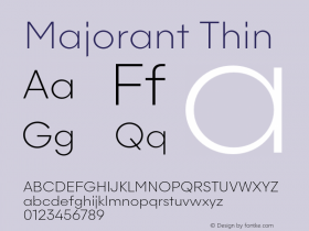 Majorant Thin Version 1.000;PS 1.0;hotconv 1.0.88;makeotf.lib2.5.647800 Font Sample