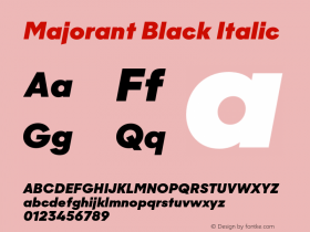 Majorant Black Italic Version 1.000;PS 1.0;hotconv 1.0.88;makeotf.lib2.5.647800图片样张