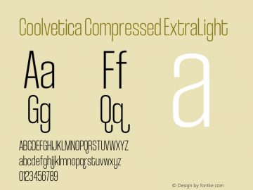 CoolveticaCompressedEl-Regular Version 1.000 | wf-rip DC20190405 Font Sample