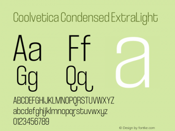 CoolveticaCondensedEl-Regular Version 1.000 | wf-rip DC20190405 Font Sample