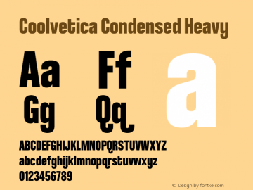 CoolveticaCondensedHv-Regular Version 1.000 | wf-rip DC20190405 Font Sample
