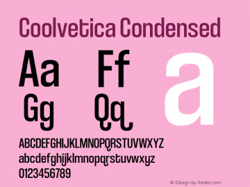 CoolveticaCondensedRg-Regular Version 1.000 | wf-rip DC20190405 Font Sample