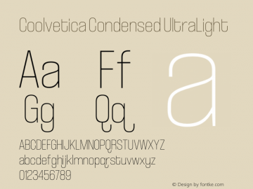 CoolveticaCondensedUl-Regular Version 1.000 | wf-rip DC20190405 Font Sample