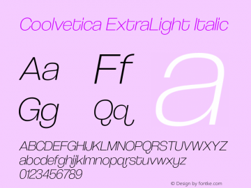 CoolveticaEl-Italic Version 5.000图片样张