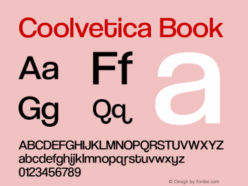 CoolveticaBk-Regular Version 5.000 Font Sample