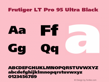 FrutigerLTPro-UltraBlack Version 2.000 Build 1000 Font Sample