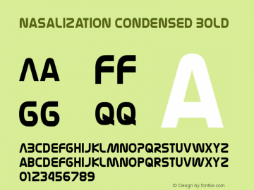 NasalizationCd-Bold Version 4.001 Font Sample