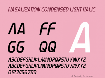 NasalizationCdLt-Italic Version 4.001图片样张