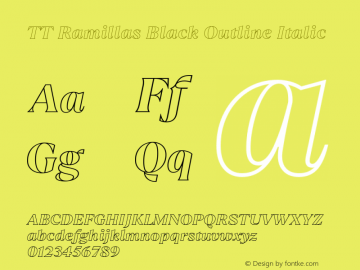 TT Ramillas Black Outline Italic 1.000.21092020 Font Sample