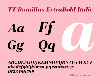 TT Ramillas ExtraBold Italic 1.000.21092020 Font Sample