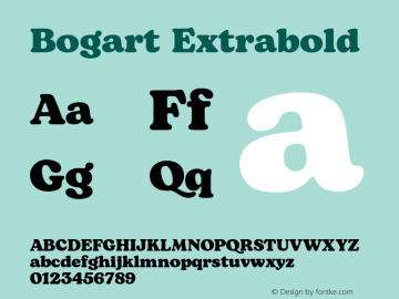 Bogart Extrabold Version 1.000 Font Sample