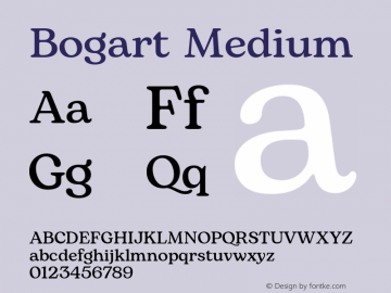 Bogart Medium Version 1.000 Font Sample