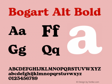 Bogart Alt Bold Version 1.000图片样张