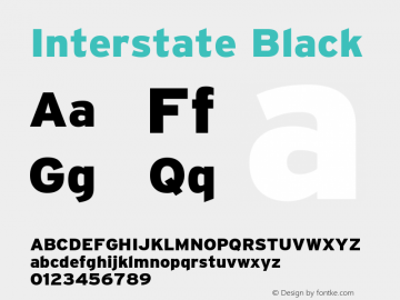Interstate Black Version 1.100;PS 1.001;hotconv 16.6.51;makeotf.lib2.5.65220;Latin+Cyrillic+Greek;recalibrated Font Sample