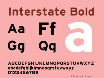 Interstate Bold Version 1.100;PS 1.001;hotconv 16.6.51;makeotf.lib2.5.65220;Latin+Cyrillic+Greek;recalibrated Font Sample