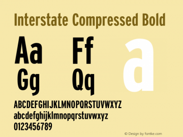 InterstateCompressed Bold Version 1.100;PS 1.001;hotconv 16.6.51;makeotf.lib2.5.65220;Latin+Cyrillic+Greek;recalibrated图片样张
